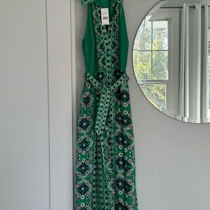Chic Green Floral Maxi Dress